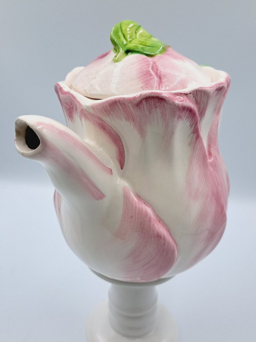 Fairycore Bombay Company Vintage 1992 Pink Tulip Spring Blossom Ceramic Teapot
